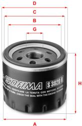 SOFIMA Filtru ulei SOFIMA S 3820 R (S 3820 R) - fixbox