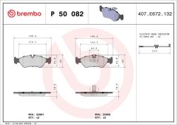 BREMBO Set placute frana, frana disc BREMBO P 50 082 - fixbox