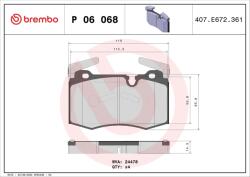 BREMBO Set placute frana BREMBO P 06 068 (P 06 068)