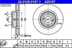 ATE Disc frana fata Toyota Corolla ATE 24.0125-0157.1 (24.0125-0157.1)