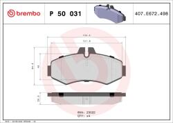 BREMBO Set placute frana BREMBO P 50 031 (P 50 031)
