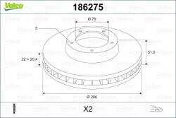 VALEO Disc frana axa fata VALEO 186275 (186275)
