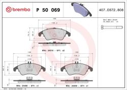 BREMBO Set placute frana BREMBO P 50 069X (P 50 069X)