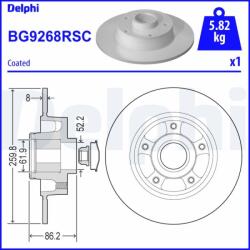 DELPHI Disc frana DELPHI BG9268RSC (BG9268RSC) - fixbox