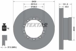 TEXTAR Disc frana TEXTAR 93308700 (93308700) - fixbox