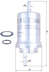 MAHLE Filtru combustibil MAHLE KL 176/6D (KL 176/6D) - fixbox