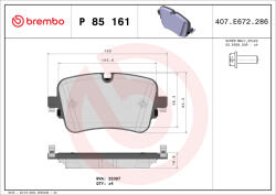 BREMBO Set placute frana BREMBO P 85 161 (P 85 161)