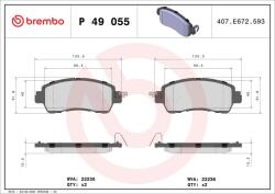 BREMBO Set placute frana BREMBO P 49 055 (P 49 055)