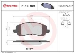 BREMBO Set placute frana BREMBO P 18 001 (P 18 001)