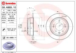 BREMBO Disc frana BREMBO 08. A869.11 - fixbox