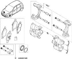 Original Renault Set placute frana axa fata ORIGINAL RENAULT 410605055R (41 06 050 55R)