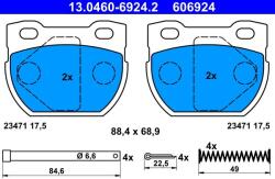 ATE Set placute frana ATE 13.0460-6924.2 (13.0460-6924.2)