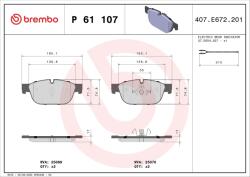 BREMBO Set placute frana BREMBO P 61 107 (P 61 107)