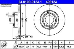 ATE Disc frana spate Skoda Fabia I/II, Seat Ibiza III ATE 24.0109-0123.1 (24.0109-0123.1)