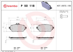 BREMBO Set placute frana BREMBO P 50 118 (P 50 118)