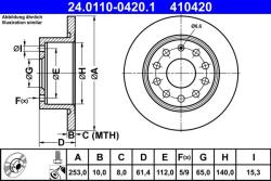 ATE Disc frana spate Skoda Octavia III ATE 24.0110-0420.1 (24.0110-0420.1)