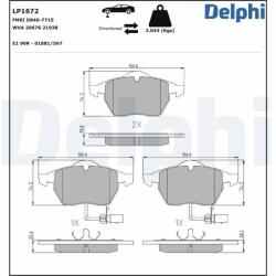 DELPHI Set placute frana DELPHI LP1672 (LP1672)