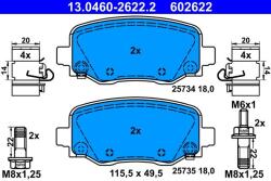 ATE Set placute frana ATE 13.0460-2622.2 (13.0460-2622.2) - fixbox