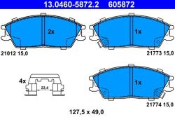 ATE Set placute frana ATE 13.0460-5872.2 (13.0460-5872.2)