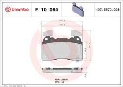 BREMBO Set placute frana BREMBO P 10 064 (P 10 064)