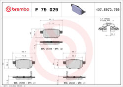 BREMBO Set placute frana BREMBO P 79 029 (P 79 029)