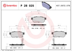 BREMBO Set placute frana BREMBO P 28 025 (P 28 025)