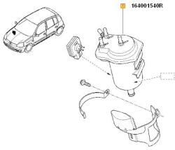 Original Renault Filtru combustibil ORIGINAL RENAULT 16 40 015 40R (16 40 015 40R)
