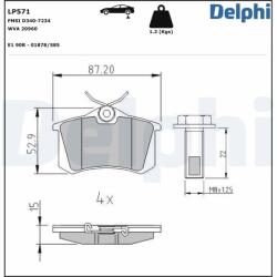 DELPHI Set placute frana DELPHI LP571 (LP571)
