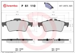 BREMBO Set placute frana BREMBO P 61 110 (P 61 110)