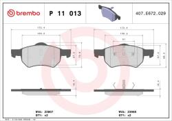 BREMBO Set placute frana BREMBO P 11 013 (P 11 013)
