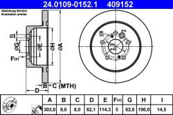 ATE Disc frana spate Toyota RAV 4 II ATE 24.0109-0152.1 (24.0109-0152.1)