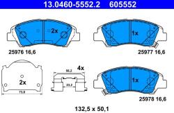 ATE Set placute frana ATE 13.0460-5552.2 (13.0460-5552.2)