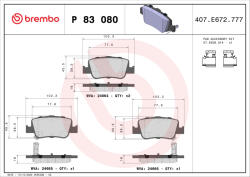 BREMBO Set placute frana BREMBO P 83 080 (P 83 080)