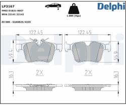DELPHI Set placute frana, frana disc DELPHI LP3167 - fixbox