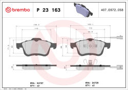 BREMBO Set placute frana BREMBO P 23 163 (P 23 163)