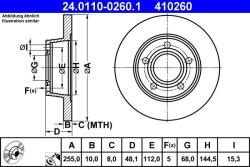 ATE Disc frana Audi A6 C5, Allroad C5 ATE 24.0110-0260.1 (24.0110-0260.1)