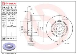 BREMBO Disc frana BREMBO 09. A913.11 (09.A913.11)