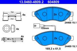 ATE Set placute frana ATE 13.0460-4809.2 (13.0460-4809.2) - fixbox