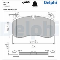 DELPHI Set placute frana, frana disc DELPHI LP3728 - fixbox