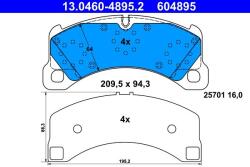 ATE Set placute frana ATE 13.0460-4895.2 (13.0460-4895.2) - fixbox