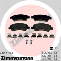 ZIMMERMANN Set placute frana ZIMMERMANN 23599.190. 2 (23599.190.2)