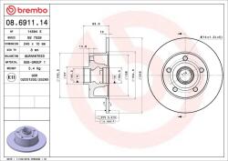 BREMBO Disc frana BREMBO 08.6911. 14 (08.6911.14)