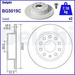 DELPHI Disc frana axa spate DELPHI BG5019C (BG5019C)