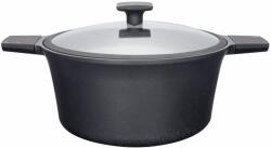 NEOKLIEN Oala Neoklein pe inductie PHHO-CS28, cu capac de sticla, 28 cm, Negru (PHHO-CS28)