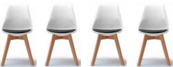 Bestent Scaune de sufragerie 4buc alb-negru Basic