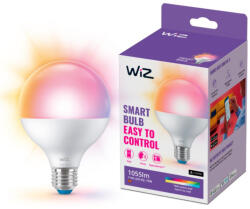 Philips okos E27 LED, opál, nagygömb 11 W, 640 lm, 2200-6500 K +RGB, szabályozható fehér és szín-75 W izzó helyett, 220-240 V, applikációval vezérelhető, Wi-fi (929003604701)