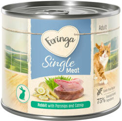 Feringa 12x200g Feringa Single Meat nyúl, pasztinák & macskamenta konzerv nedves macskatáp 15% árengedménnyel