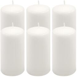 Nexos Set de lumânări pilon, 11, 5 cm, Ø 6 cm, alb, 6 buc (DK47110_SL06)