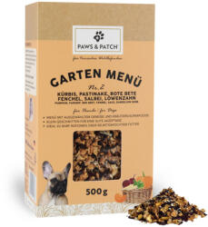 PAWS & PATCH 500g PAWS PATCH Garten Menü Nr. 2. tök, paszternák, cékla, édeskömény, zsálya, pitypang étrend-kiegészítő eledel kutyáknak