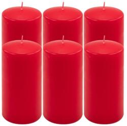 Nexos Set de lumânări pilon, 15 cm, Ø 7, 5 cm, roșu, 6 bucăți (DK47123_SL06)